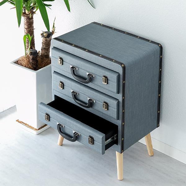 アンファンス 収納ケース チェスト 幅44.5×奥行30×高さ62cm トランク型