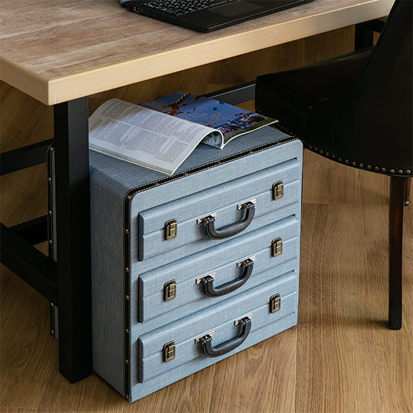 アンファンス 収納ケース チェスト 幅44.5×奥行30×高さ62cm トランク型