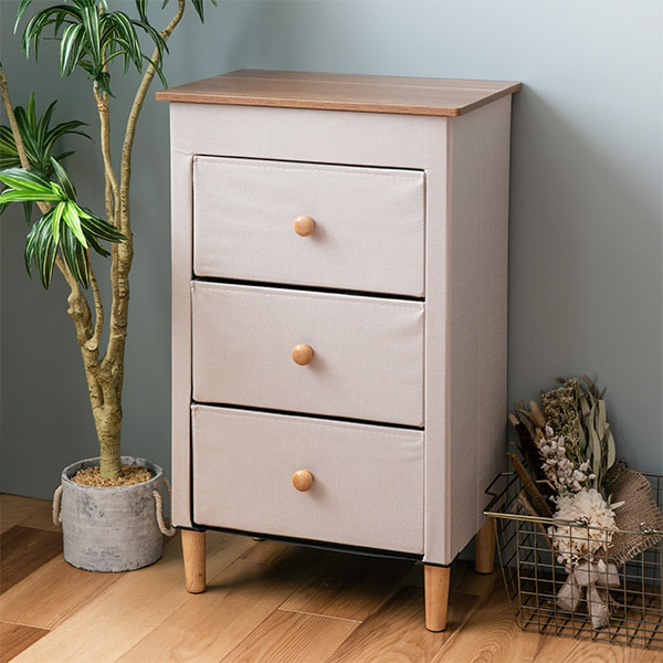 アンファンス 収納ケース ファブリックチェスト 幅48×奥行32×高さ82cm