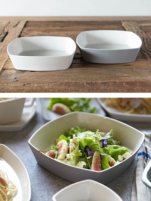 パスタ皿 19cm KAKU プレート 皿 食器 洋食器 角皿 磁器 （ 食洗