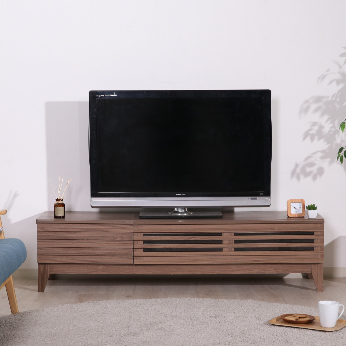 不二貿易（Fuji Boeki） テレビ台 幅150cm ローボード 北欧風 ルーバー