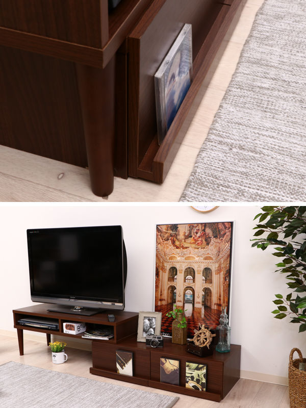 不二貿易（Fuji Boeki） テレビ台 伸縮 テレビボード 引出し2杯 幅105