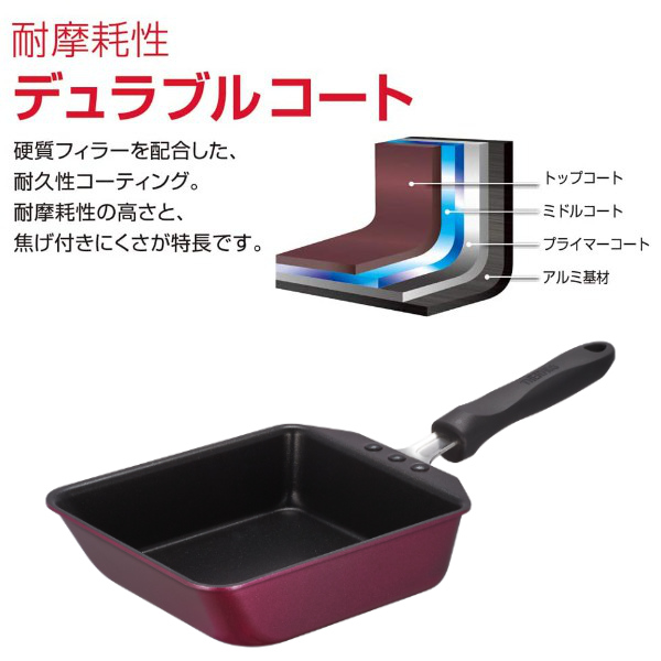 THERMOS（サーモス） 玉子焼き器 15cm×18.5cm 深型 IH対応 デュラブル