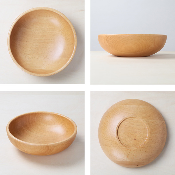 ボウル 23cm L サラダボウル 木製 皿 食器 洋食器 天然木 ビーチ （ 大