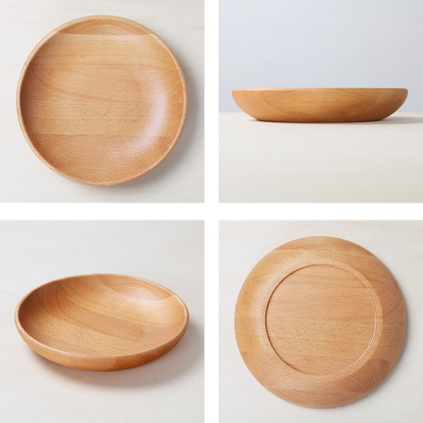 プレート 23cm L ラウンドディッシュ 木製 皿 食器 洋食器 天然木