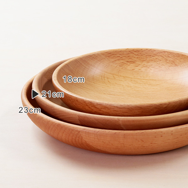 プレート 21cm M ラウンドディッシュ 木製 皿 食器 洋食器 天然木