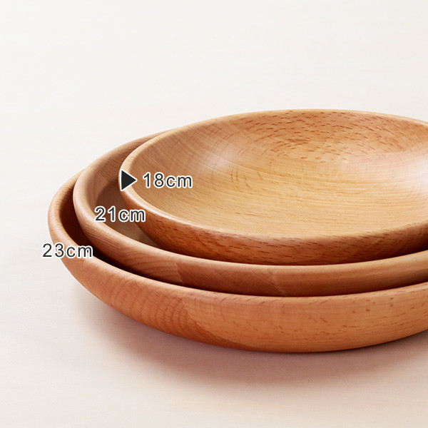 プレート 18cm S ラウンドディッシュ 木製 皿 食器 洋食器 天然木