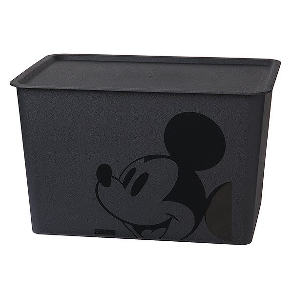ミッキーマウス収納家具 プラスチック製の収納ボックス Disney 収納ボックス 幅38×奥行27×高さ23.5cm ふた付き ラージ