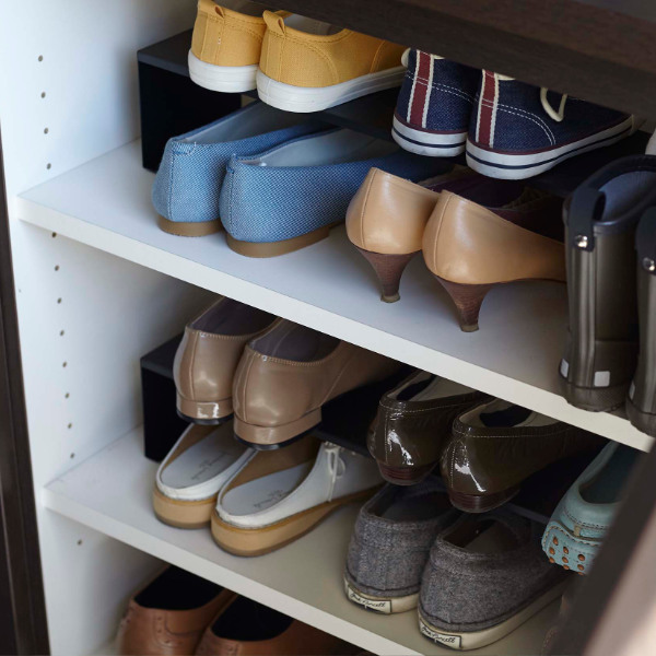 山崎実業 tower 下駄箱中シューズラック タワー 2個組