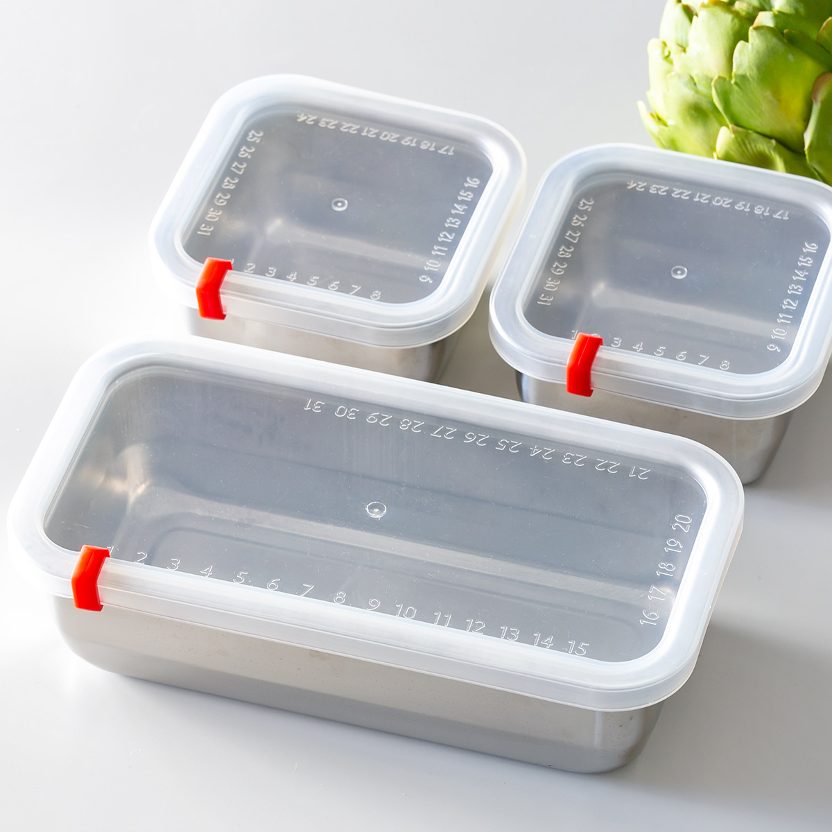 ヨシカワ 保存容器 1150ml 520ml ステンレス 角型 スリム ミニ 蓋付き
