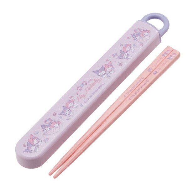 箸＆箸箱セット 抗菌 スライド式 箸 箸箱 マイメロディ クロミ 16.5cm