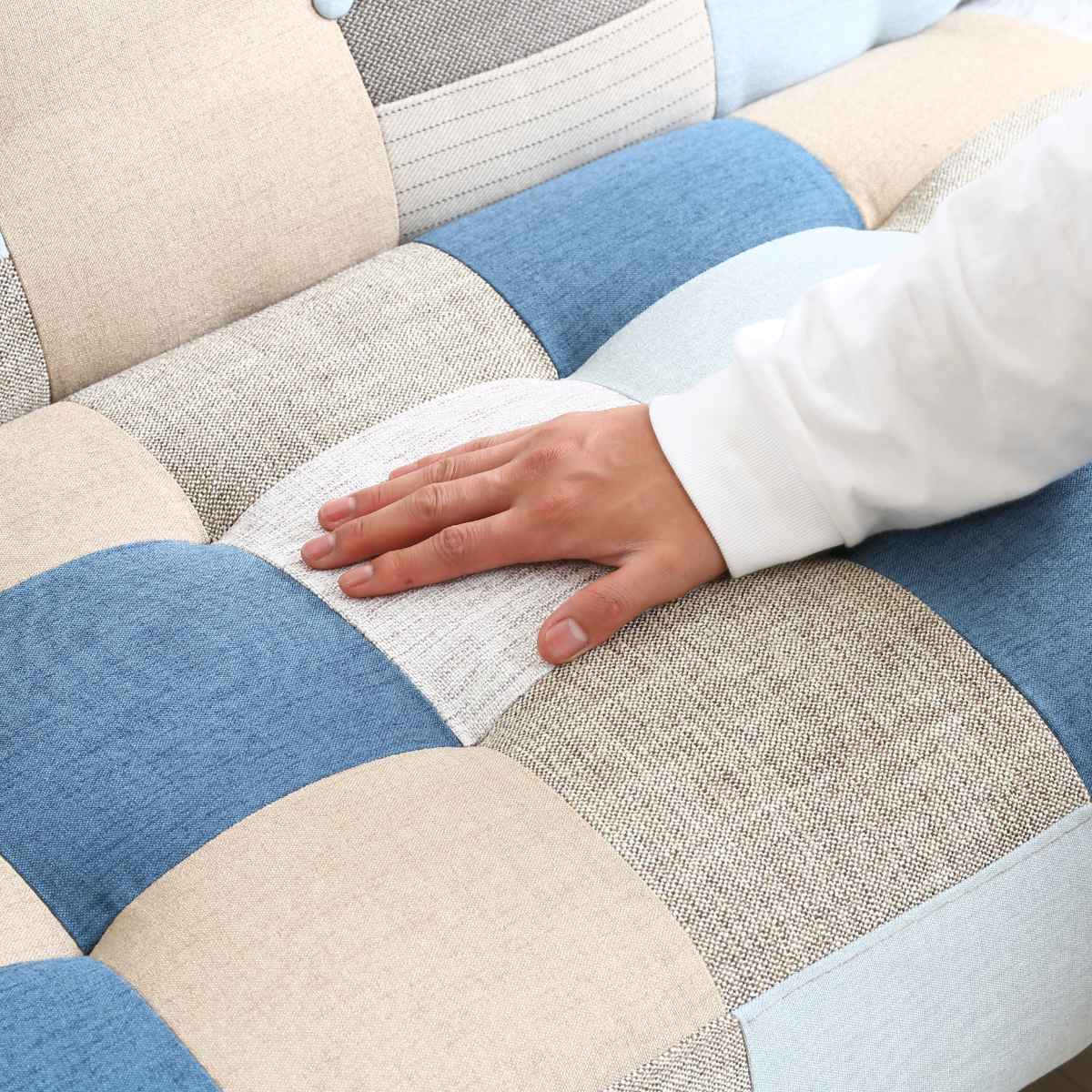 不二貿易 ソファ 幅123cm 二人掛け 2人用 ボタン パッチワーク 不二貿易 ソファ 幅123cm 二人掛け 2人用 ボタン パッチワーク