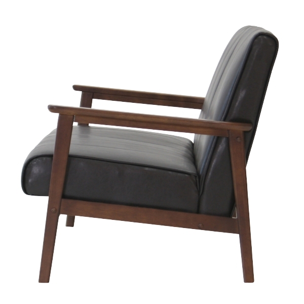 ソファ 幅128cm 二人掛け 2人用 レザー調 ひじ掛け 木製 合成皮革