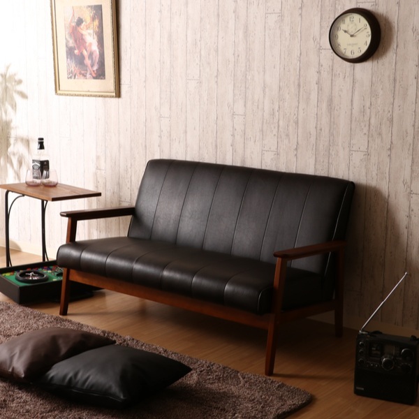 不二貿易（Fuji Boeki） ソファ 幅65cm 一人掛け 1人用 レザー調