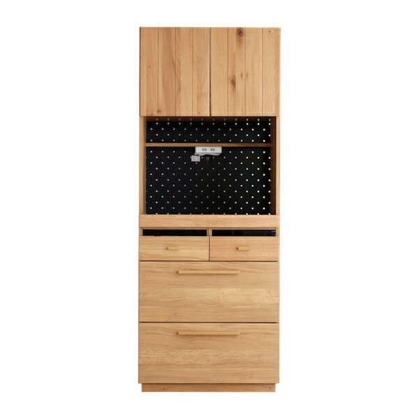 食器棚 北欧風 キッチンボード オーク材 幅70cm （ カップボード 