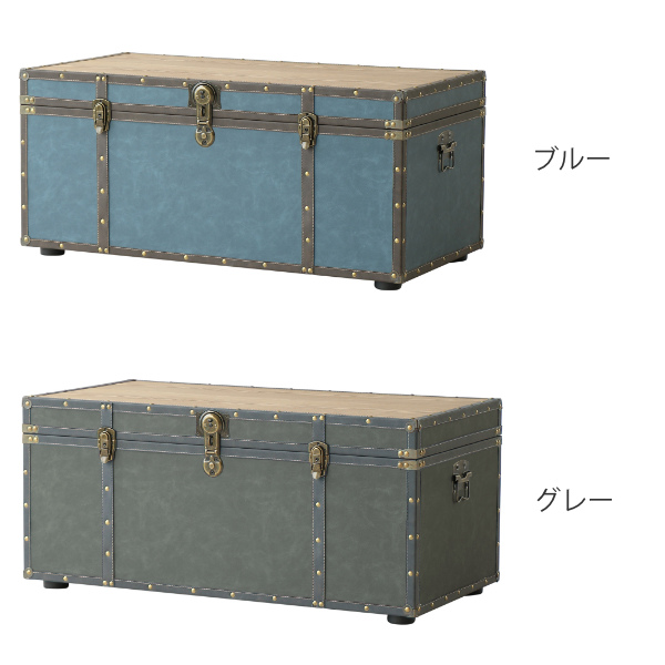 の*え様 トランクテーブル（キャスター付き） テーブル 幅92cm トランク 収納 机 インテリア トランクテーブル