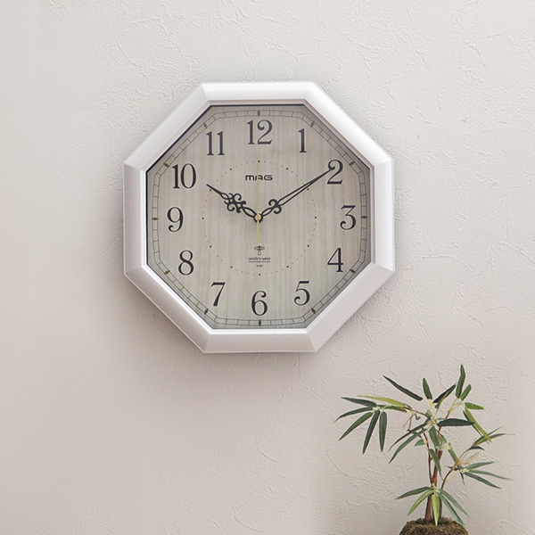 電波時計 掛け時計 八卦 八角形 時計 （ 壁掛け時計 アナログ