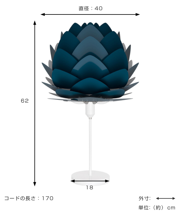 テーブルライト 照明 Aluvia mini テーブルスタンド ペトロールブルー