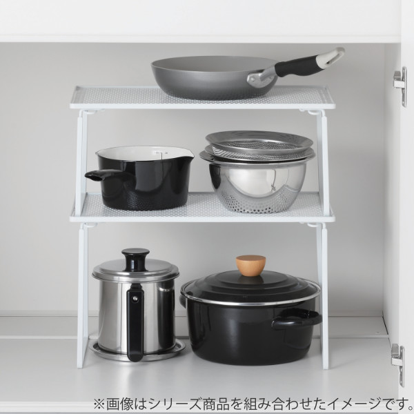 パール金属 キッチンラック 高足タイプ 積み重ね棚 スチール製