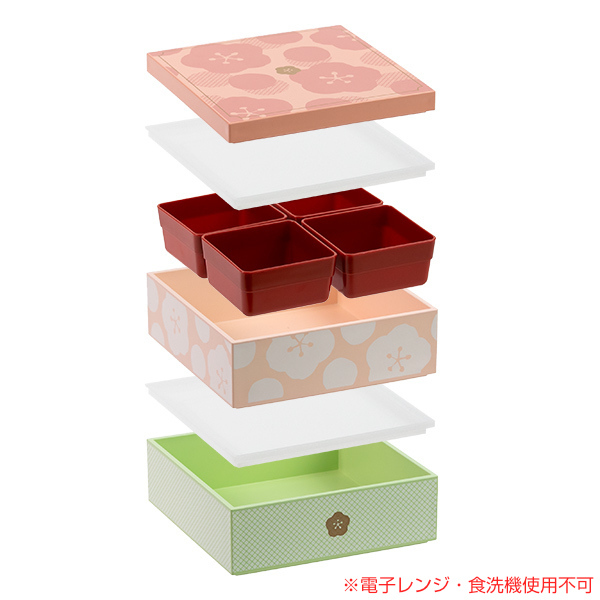 重箱 弁当箱 2段 5寸 Umeka 梅 1200ml ランチボックス （ お弁当箱