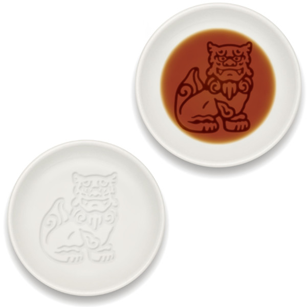 醤油皿 2枚入り 9cm シーサー 皿 食器 和食器 磁器 （ 電子レンジ対応