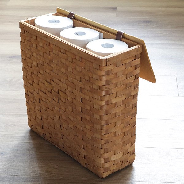 トイレットペーパーストッカー 9ロール用 ウッドチップ トイレット