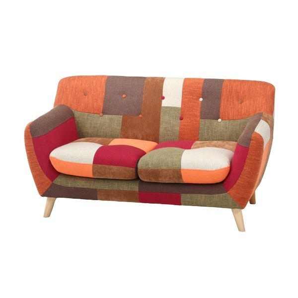 不二貿易（Fuji Boeki） ソファ 幅134cm パッチワーク 二人掛け