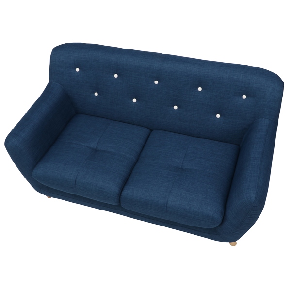 不二貿易（Fuji Boeki） ソファ 幅134cm ネイビー 二人掛け ローソファ