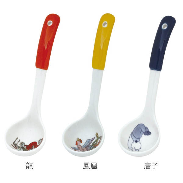 レンゲ 16cm おまち堂 ひとくちおたま 中華食器 お玉 磁器 （ 食洗機