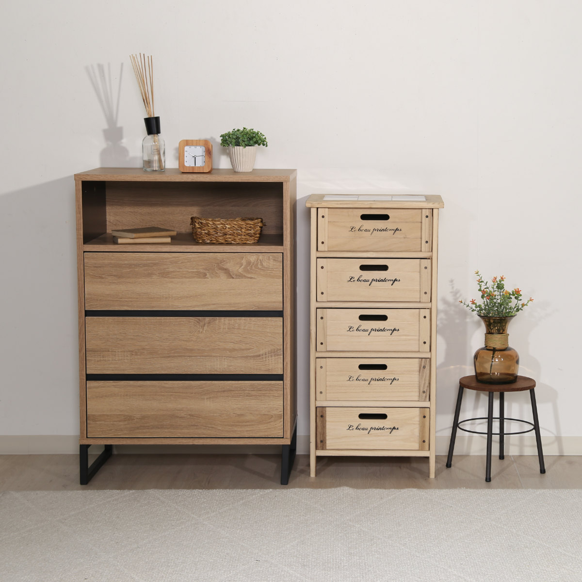 不二貿易（Fuji Boeki） キッチンチェスト 幅40cm 5段 桐製 ストッカー