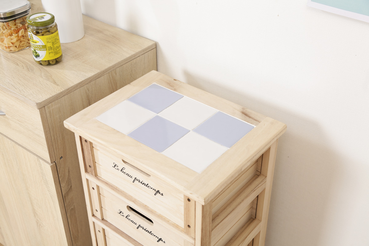 不二貿易（Fuji Boeki） キッチンチェスト 幅40cm 5段 桐製 ストッカー