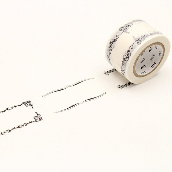 マスキングテープ 飾り罫 30mm×10m 黒 mt ex マステ （ マスキング