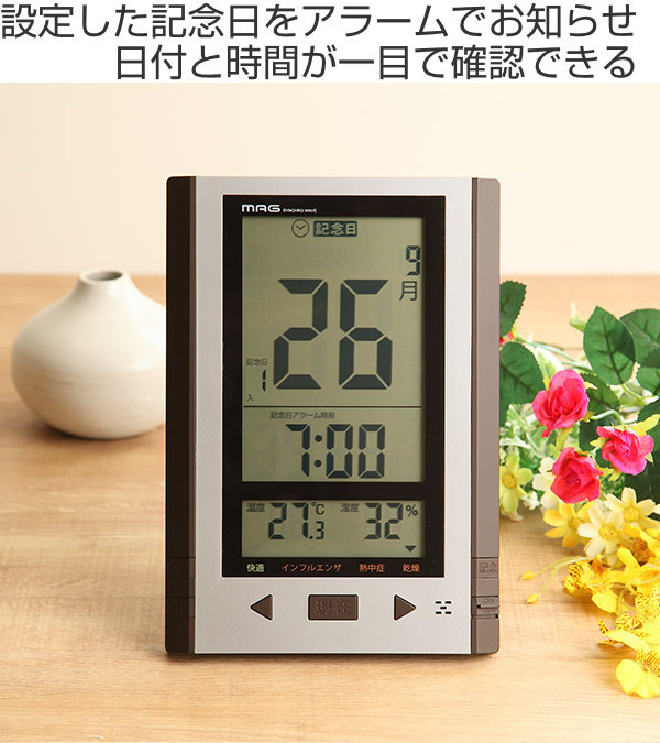 電波時計 掛け時計 日めくりカレンダー デイトン （ 置き時計 デジタル 時計 とけい インテリア 雑貨 ） :346013:リビングート ヤフー店  - 通販 - Yahoo!ショッピング