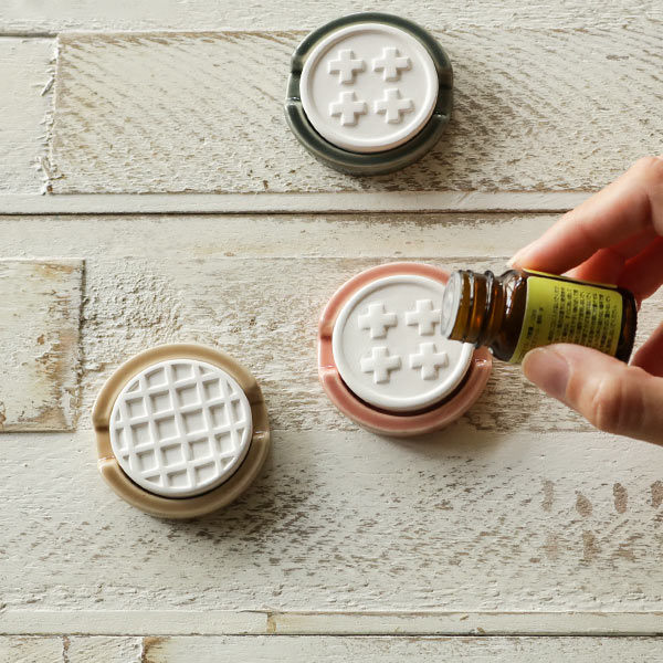 アロマストーン 受皿セット MONO 素焼き （ アロマプレート 陶器