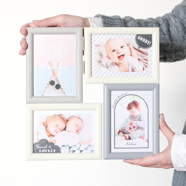 キシマ（KISHIMA） フォトフレーム 多面 4枚 L判 壁掛け 卓上 写真立て