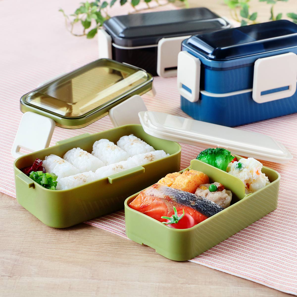 スケーター お弁当箱 2段 抗菌 600ml ふわっと レトロフレンチ （ 弁当
