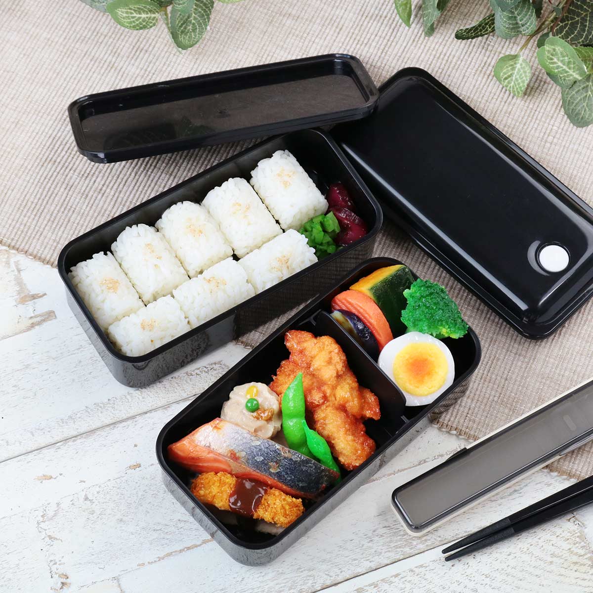 スケーター お弁当箱 2段 抗菌 850ml パッキン一体型 ふわっと レトロ