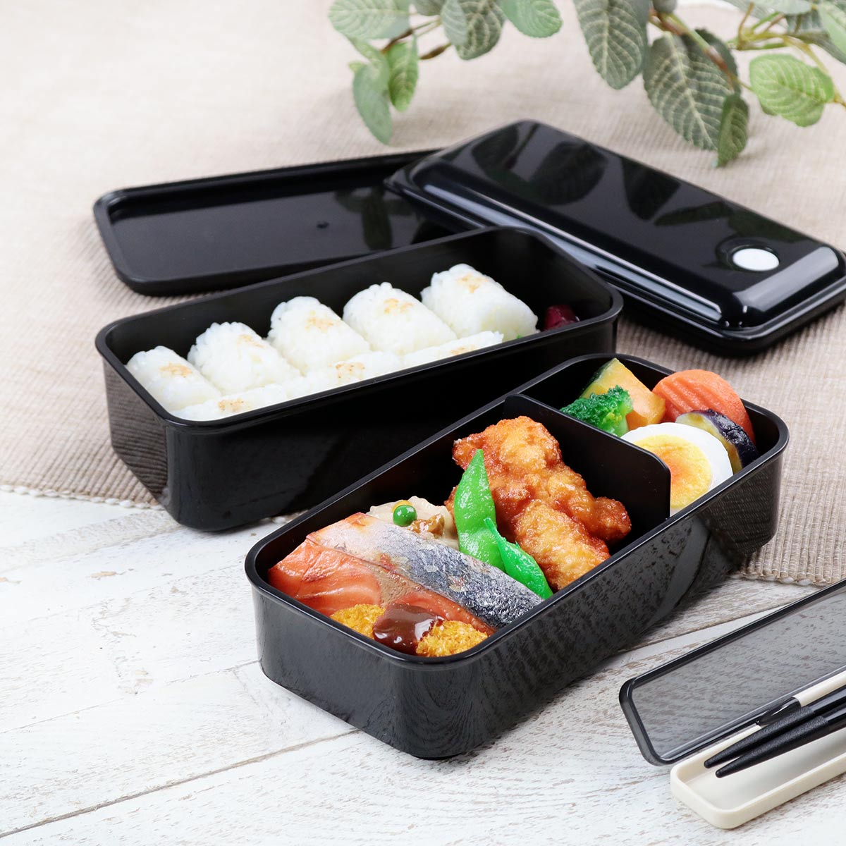 スケーター お弁当箱 2段 抗菌 850ml パッキン一体型 ふわっと レトロ