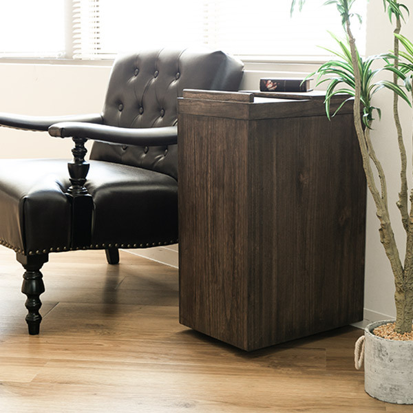 ゴミ箱 45L 木製 スライドダストボックス 天然木 ふた付き （ ごみ箱