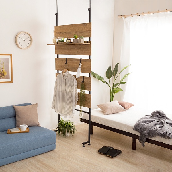 ホームテイスト（HOME taste） 突っ張り 幅80cm ラダーラック木目調