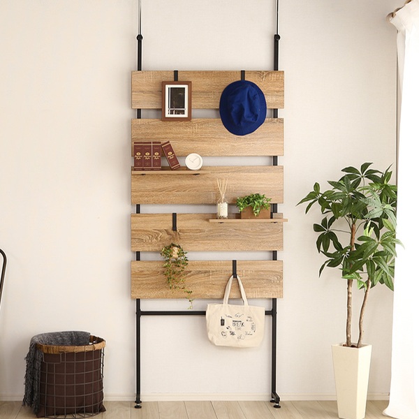 ホームテイスト（HOME taste） 突っ張り 幅80cm ラダーラック木目調