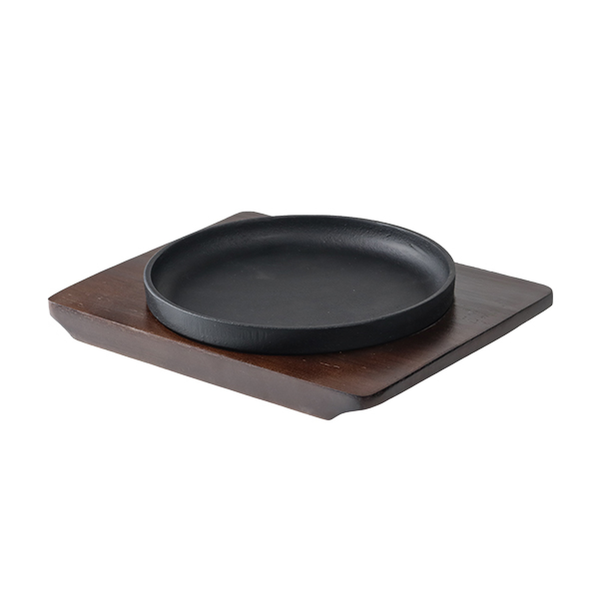 ステーキ皿 17cm スタッキング 木製プレート付き 鋳鉄 IH対応