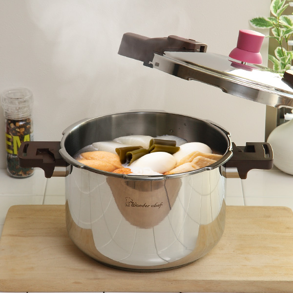 ワンダーシェフ 圧力鍋 ガラス蓋セット 5.5L IH対応 22cm 超高圧