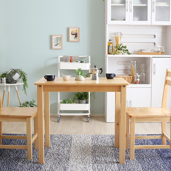 ダイニングセット 3点セット テーブル チェア 2脚 木製 天然木