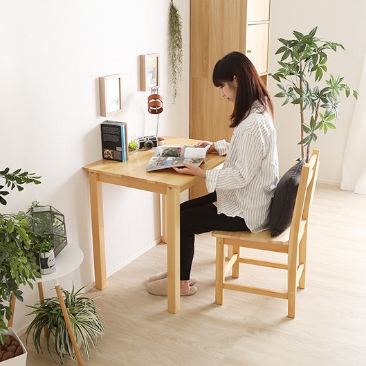 ダイニングセット 3点セット テーブル チェア 2脚 木製 天然木