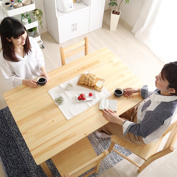 木製テーブルと4脚の椅子セット　ダイニングテーブル ダイニングセット 5点セット テーブル チェア 4脚 木製 天然木