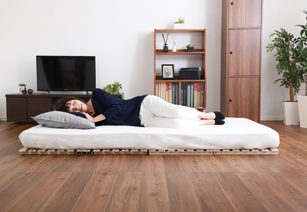 ホームテイスト（HOME taste） すのこベッド ダブル 2つ折り式 桐 桐