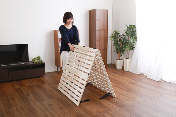 ホームテイスト（HOME taste） すのこベッド ダブル 2つ折り式 桐 桐