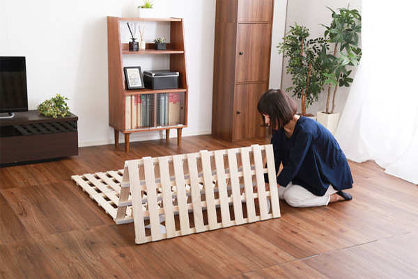 ホームテイスト（HOME taste） すのこベッド シングル 4つ折り式 桐 桐