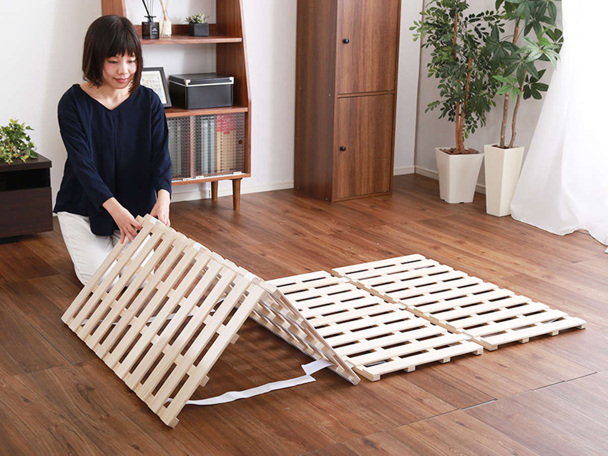 ホームテイスト（HOME taste） すのこベッド ダブル 4つ折り式 桐 桐